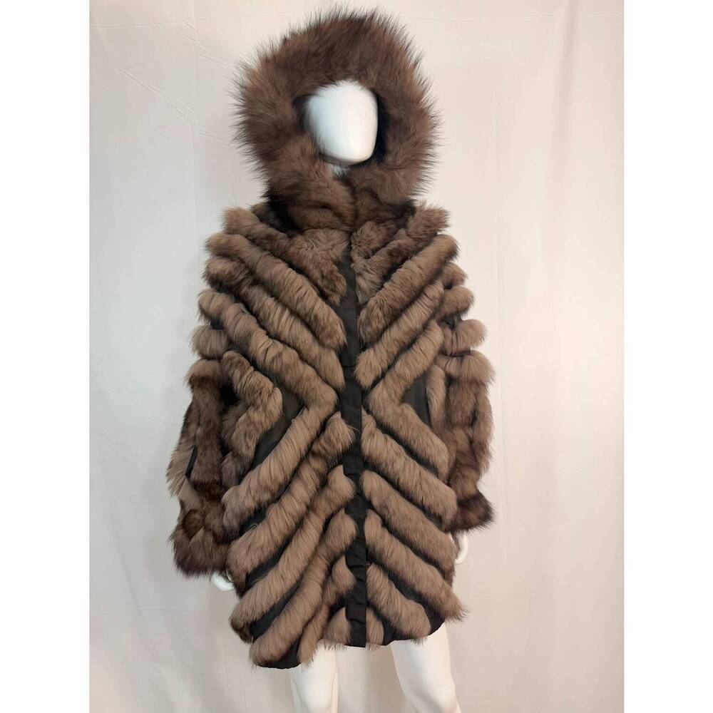 NEW DIOMI women's hooded reversible jacket in black sable